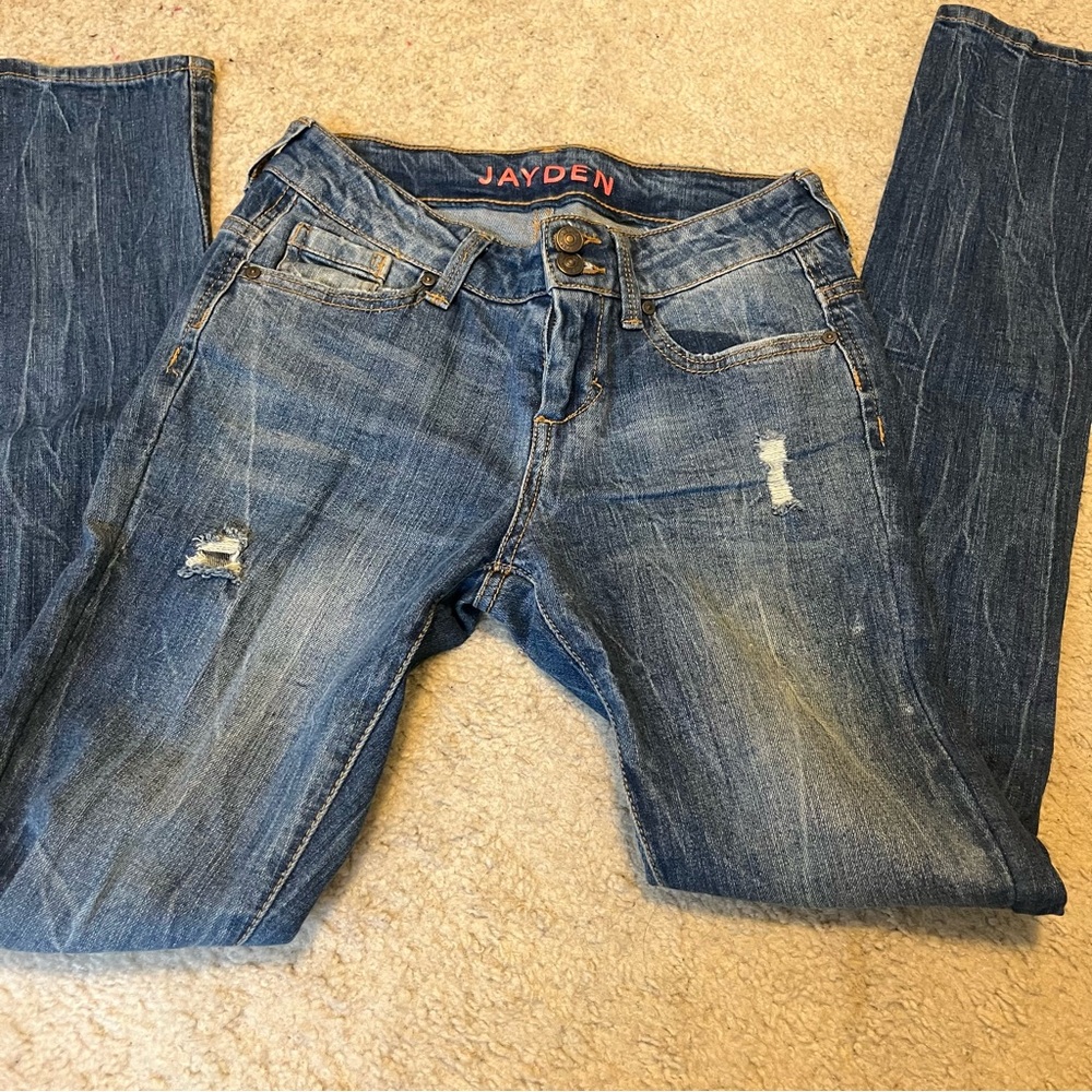 dELiA*s Jayden Skinny Jeans - Medium Blue Distressed